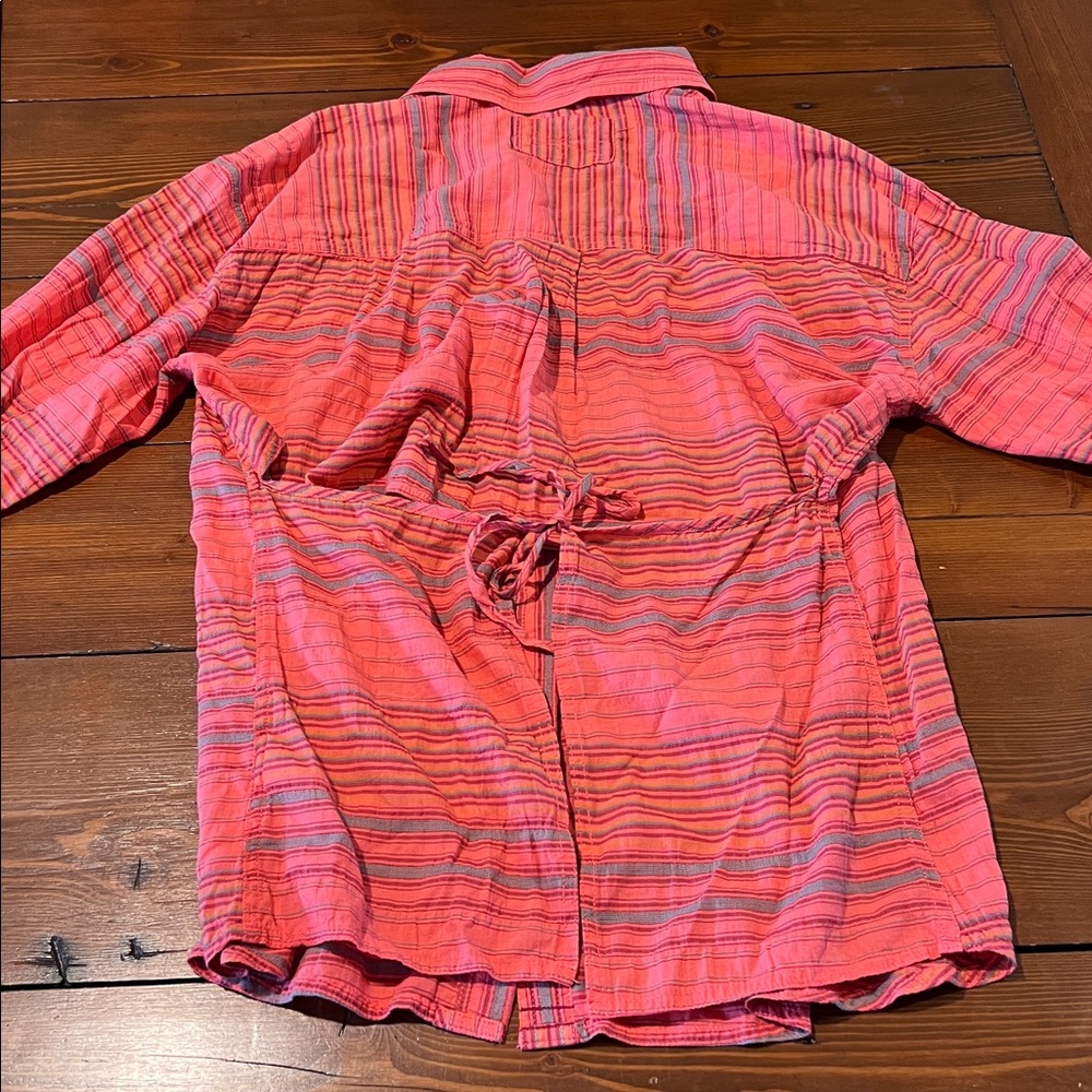 We The Free Pink Striped Button-Down Shirt - Picture 3 of 8